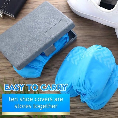 Blue 300 Pack Disposable Shoe Covers Non Slip Heavy Duty Booties For Indoors Contractors Breathable Waterproof 35 GSM box