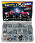 Restoration Bolt Kit For Honda CR125 CR250 CR500 Dirt Bike With Steel Frame 1984 And Up OEM Zinc Plated Fasteners in case