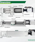 Beefy ZBX80 Plus Servo Linear Actuator CNC Stage With 200mm Stroke dimensions and specifications diagram