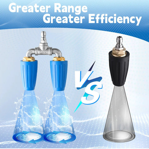 Dual Turbo Nozzle Power Washer With 360 Degree Rotating Jets Delivers 4000 PSI And Four To Six GPM, Twin Turbo Nozzle Tip