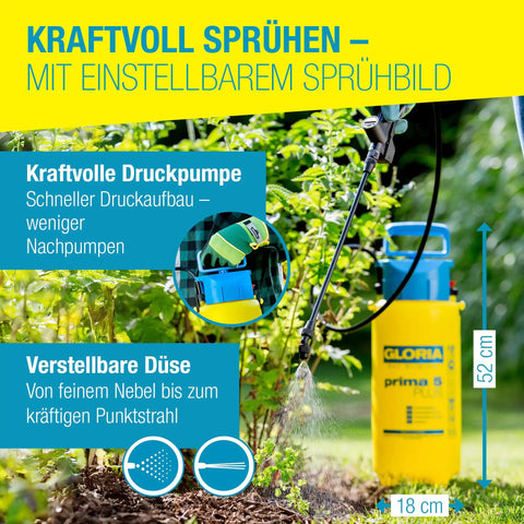 5 Liter Acid-Resistant Garden Sprayer With 0.4 Meter Extension Lance for acetic acid sprays in use among garden plants