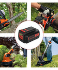 Rock Solid 40 Volt Replacement Battery Featuring A Sweet 3600 Mah Capacity And Heavy Duty Build, charging tools in outdoor settings.