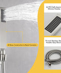 8 Inch Brushed Nickel Rain Shower System With Wall Mount Kit Featuring Rainfall Shower Head And Handheld Valve Included Air Pressure Boost