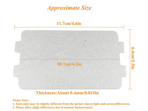 3 Pack Microwave Mica Sheets Waveguide Covers Replacement Kit For Ovens 4.2 X 2.5 Inch with thickness dimensions