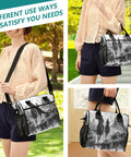 Three images showing Desert Cowboy Insulated Lunch Bag For Women On The Go With Adjustable Shoulder Strap Reusable Lunch Tote