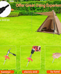 10 Pack 8 Inch Heavy Duty Screw In Tent Stakes Drill In Non Rust Ground Anchor Pegs Metal Tent Accessories for camping garden hiking orange