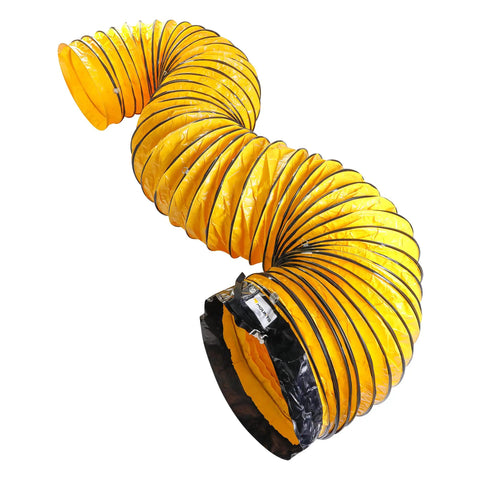 Ultra Flexible 25 Ft PVC Ducting for Exhaust Fans 24 Inch Vent Hose With Carbon Wire Spring Flame Retardant heavy duty yellow ducting