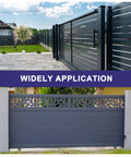 Grey sliding gate installed, showing Eight Pack Slide Gate Guide Rollers 3 Inch Nylon Wheels Gate Support Assembly Universal