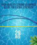 Heavy Duty Aluminum Pool Safety Hook Pole engineered for emergency lifesaving rescue, 29 inch length, strong aluminum alloy construction.