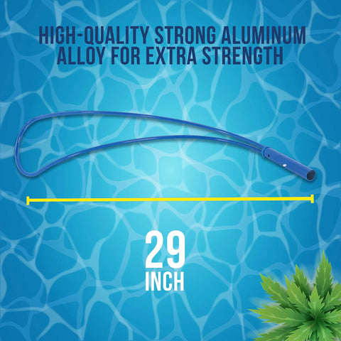 Heavy Duty Aluminum Pool Safety Hook Pole engineered for emergency lifesaving rescue, 29 inch length, strong aluminum alloy construction.