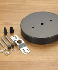 Six Inch Black Ceiling Canopy Kit For Pendant Lights And Chandeliers With Three Hole Mount Includes Cross Bar Loop And Hardware