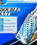 SA-3 tungsten carbide burr rotary file, cylindrical double-cut, 1/4 in shank, 3/8 in cutter, 3/4 in cutter length, Asieg Tool
