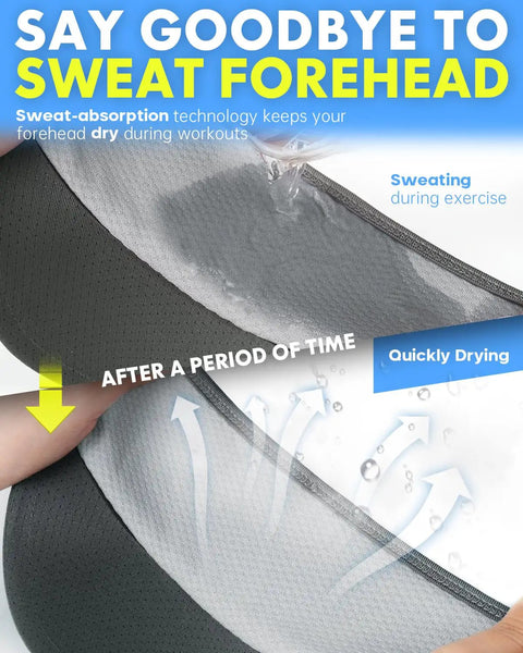 Close-up of Lightweight Wicking Sun Visor Hat For Men And Women showing sweat absorption and quick dry technology in use
