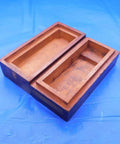 Top Shelf Vintage Wooden Storage Box Built Tough To Sort Jewelry Small Tools Hardware Craft Gear And Daily Essentials Straight Up Without Any Mess Or Hassle Ever, with two compartments.