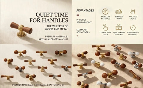 Killer Combo Solid Brass And Dark Walnut Wood T Bar Cabinet Knobs With Hefty Drawer Pulls For Modern Rustic Kitchen Cabinets And Bath Vanity Interior Hardware display