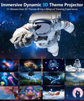 3D Galaxy Projector With 60 Scenes And Adjustable Focus, Bluetooth Speaker, showing immersive space and theme projections.