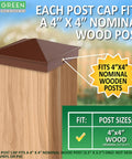 Brown 4x4 Aluminum Pyramid Post Cap Cover 12 Pack Fits True 3.5 x 3.5 Nominal Wood Posts Outdoor Waterproof Matte Powder Coat