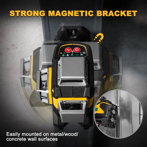Pro Grade Three Plane Laser Level With 3 X 360 Degree Beams Self Leveling 100 Ft Green Laser 47 In Tripod IP54 Magnetic Base.
