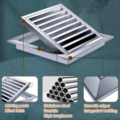 Premium Aluminum Louvered Vent Panel With Heavy Duty Mesh Cover For Ceiling Inspection And Drywall Gable Grilles No Sweat Rapid Setup Kicks Up Fresh Indoor Air Sweet Home Comfort 35X35Cm with stainless steel features.