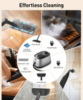 Heavy Duty Handheld Steam Cleaner And Mop With 293 Degrees Heat And 50 Oz Tank Featuring 21 Attachments for detailed cleaning.