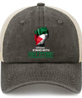 I Stand With Palestine Dope Adjustable Trucker Hat For Women And Men Unisex Golf Style Cap with breathable mesh back