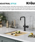 Urbix Industrial Single Handle Bar Kitchen Faucet In Matte Black With Diamond Textured Accents Compact Design For Small Kitchens