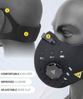 Two Pack Dust Mask Kit With Ten Activated Carbon Filters And Two Extra Valves For Woodworking Comfort showcased on mannequin