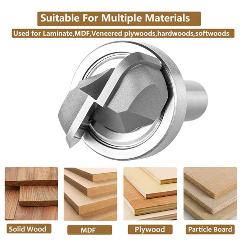 Bowl And Tray Template Router Bit With Heavy Duty Bearing Guide Half Inch Shank And One Quarter Inch Radius suitable for multiple wood materials.