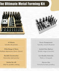 Workhorse Doming Block And Punch Set For Jewelry Making 41 Piece Dapping Kit with steel block and wood base display