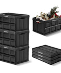 Obsidian Collapsible Storage Bins 46L Pack Of 3 Stackable Heavy Duty Folding Crates For Home Office Dorm RV Garage