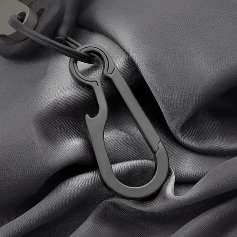 Black Titanium Carabiner Keychain With Quick Release Clip And Bottle Opener Small 2 Inch Key Clip On Fabric