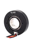 Top Shelf High Torque Dc Brushless Motor With Flat Gimbal Hollow Shaft And Built In Hall Sensor Runs Dead Smooth And Handles Heavy Loads On Rcs And Drones, 90mm size, black casing with visible wiring.