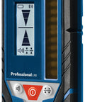 Front view of LR8 165 Ft Red And Green Beam Line Laser Receiver for Bosch GLL Series with digital display