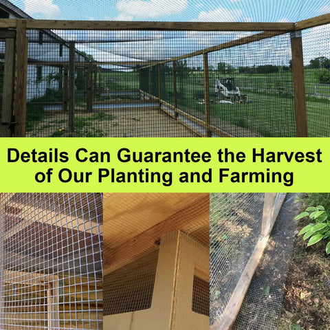 Killer Outdoor Vinyl Coated Hardware Cloth Quarter Inch Grid X 48 Width By 50 Roll 23 Gauge Anti Rust Wire Mesh used for secure gardening fencing.