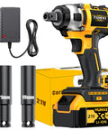 Top Tier 21V Cordless Impact Wrench High Torque Power Tools With 4000Mah Rechargeable Battery Wireless Kit, battery and sockets included