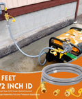 Six Foot Natural Gas Hose With Quick Connect Fitting For Grills Generators Patio Heaters And More Low Pressure One Half Inch Inner Diameter CSA Certified Flexible And Durable Gas Line For Outdoor Appliances