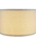 Collapsible Drum Spider Shade In Oatmeal Linen, 12 Inch Top, 12 Inch Bottom, 8 Inch Slant Height, Nickel Fitter, No Fuss Clip On Setup