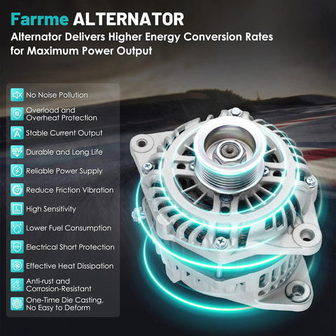 Top view of 130A 12V Replacement Car Alternator For Nissan Altima 2007-2010 Murano 2009-2014 Maxima 2009-2010 Quest 2011-2017