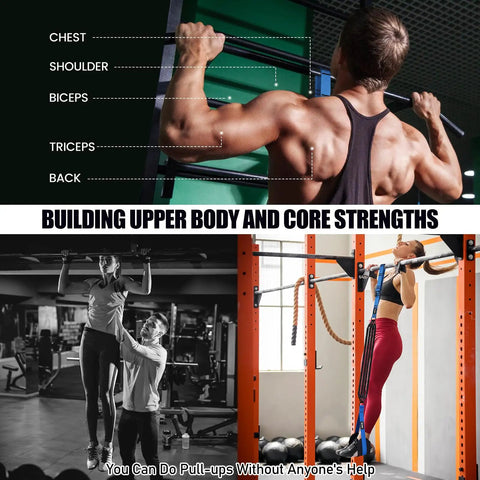 Heavy Duty Pull Up Assistance Bands Set 260lbs Resistance For Pull Ups And Strength Training with Adjustable Nylon Straps Display