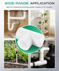 12 Pack 1 Inch PVC Tee Pipe Fittings 3 Way Socket To Socket Schedule 40 PVC Connectors shown in various plumbing applications