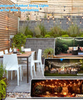 Triple Color Dimmable LED Outdoor String Lights For Patio With Remotes 48 Ft Waterproof Hanging Lights In Various Settings