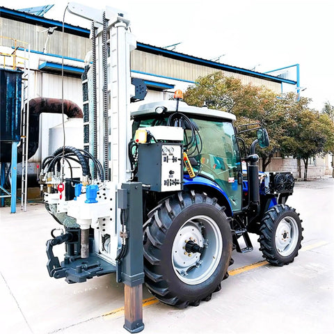 Portable Tractor Mounted Water Well Drill Rig For Sale With Borehole Drilling Machine in outdoor setting