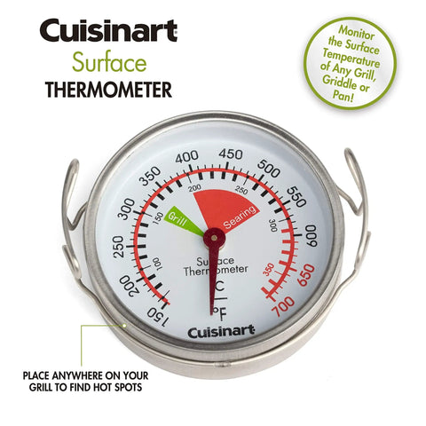Grill Surface Thermometer For Griddle And Pan Find Hot Spots Fast With Fog Proof Display Dual Wire Handles.
