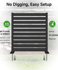 Outdoor HDPE Privacy Fence Panels, 3 Pack, 42 Inch High By 38 Inch Wide, All Weather Privacy Screen with no dig installation shown