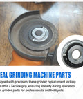 Rock Solid Heavy Duty Quick Release Lock Nuts 5/8-11 Thread Fits Angle Grinders With 1 75 Inch Flange Premium Steel Double Pack shown on grinder.