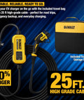 Go To Portable Level 1 And Level 2 EV Charger, 16 Amp, 120 To 240 Volt, 25 Foot Cable with storage bag included, 2024 Model