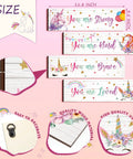 Unicorn Wall Decor Set For Girls Room Rainbow Wall Art Four Piece Bundle with motivational quotes and quality wood details