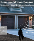 Motion Activated Outdoor Porch Light With Waterproof Exterior Sconce Featuring Motion Sensor illuminating garage doors