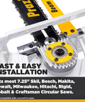 12 Inch Beam Cutter Attachment For Circular Saws - Fits Seven And A Quarter Inch Saws, Non-Worm Drive, Yellow Black close-up