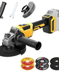 Badass Cordless Angle Grinder Compatible With DeWalt 20V Max Tool Only, includes cutting discs and quick release guard.